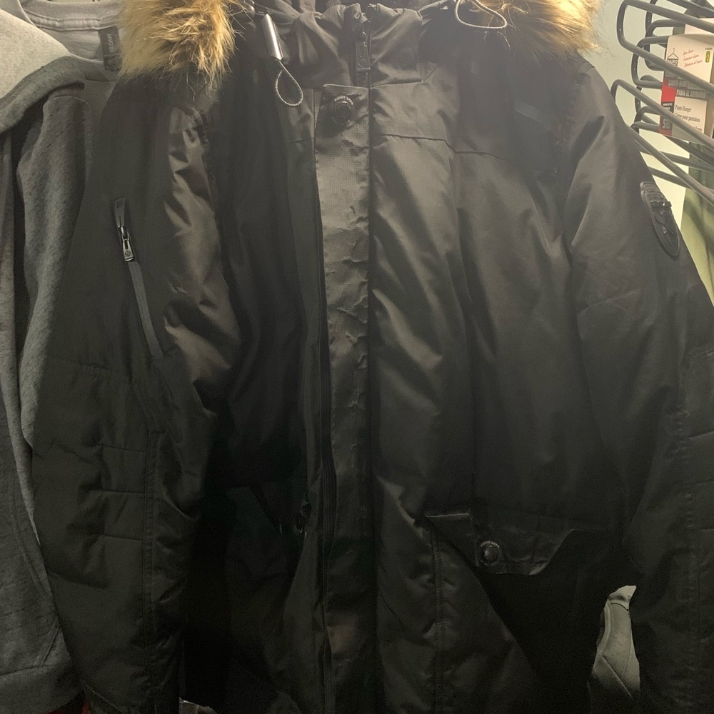 Point Zero Black Jacket with Fur Hood
